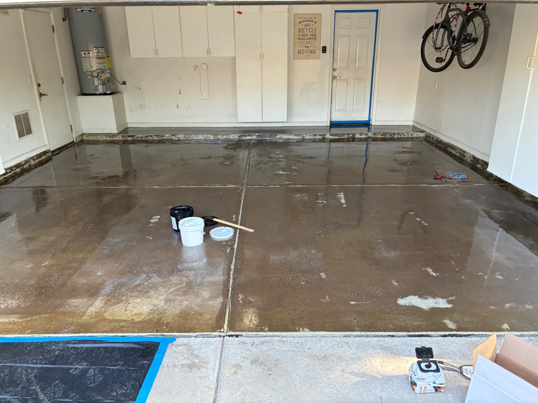 Garage epoxy installation
