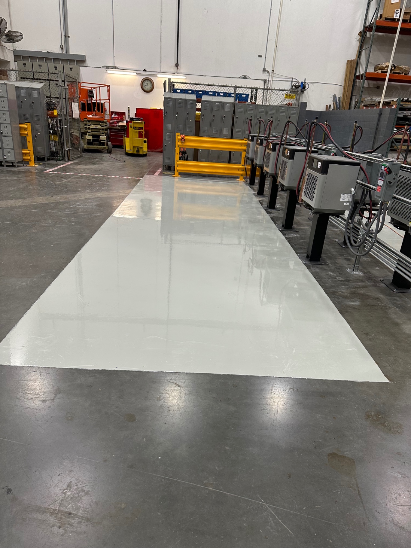 Coated concrete surface